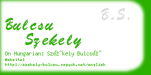 bulcsu szekely business card